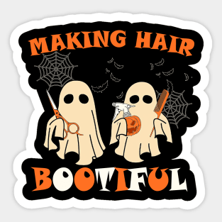 Making Hair Bootiful Funny Scary Ghost Hairdresser Halloween Sticker